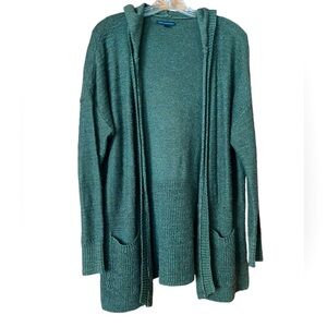 American Eagle hunter green hooded cardigan women’s medium